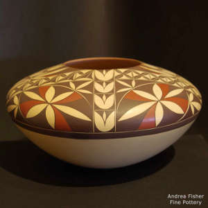 Geometric design on a polychrome jar