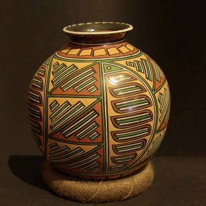 Geometric designs on a polychrome jar