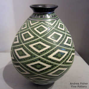 Geometric design on a polychrome jar
