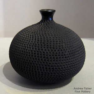 Corrugated thin neck black jar