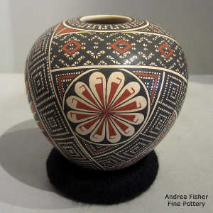 Geometric design on a polychrome jar