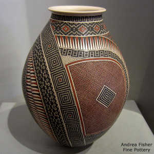 Geometric design on a polychrome jar