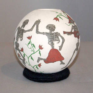 Day of the Dead motif on a polychrome jar