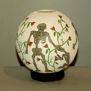 Day of the Dead motif on a polychrome jar