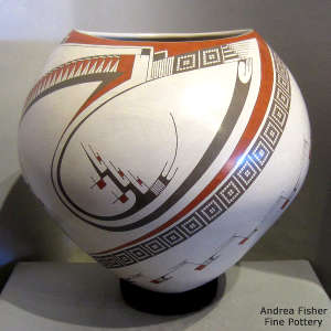 Geometric design in the Quezada style on a polychrome jar