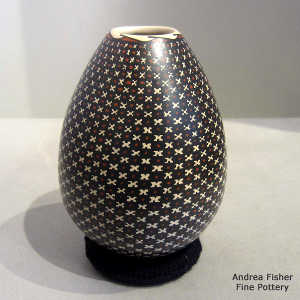 Geometric design on a polychrome jar