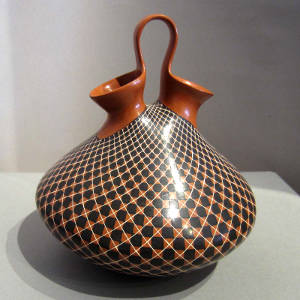 Geometric design on a polychrome wedding vase