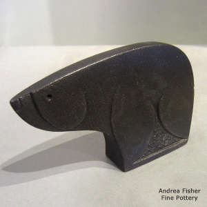 Micaceous black bear figure