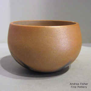 Golden micaceous jar with fire clouds