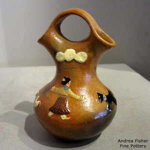Navajo yard scene on a polychrome wedding vase
