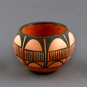 Geometric design on a polychrome jar