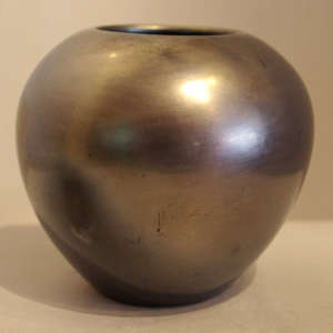 Gunmetal black jar undecorated