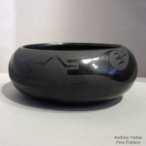 Avanyu design on a black on black bowl