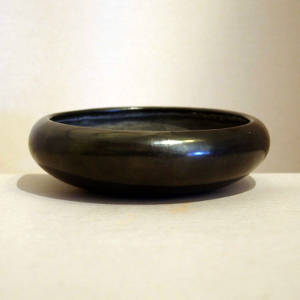 Plain polished black bowl