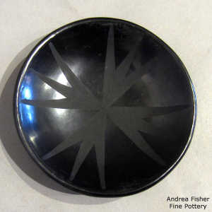 Geometric design on a black on black plate