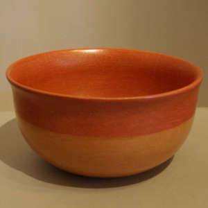 Micaceous slips inside and out on a polished bowl