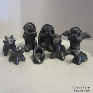 Eight pieces in a black nativity