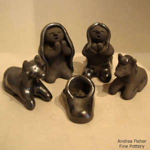 Five pieces in a black nativity