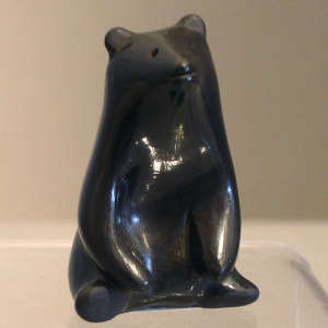 Polished black bear figure