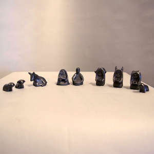 Nine pieces in a black nativity