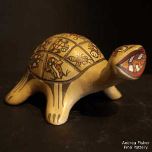 Insect designs on the shell of a polychrome turtle