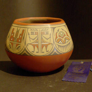 Different designs on each face of an octagonal pot