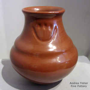 Bear paw imprints on a double-shouldered red jar