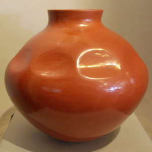 Large red gourd pot polished