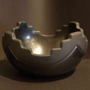 Kiva step rim on a black on black bowl