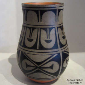Geometric design on a polychrome jar