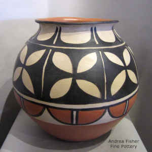 Geometric design on a polychrome jar