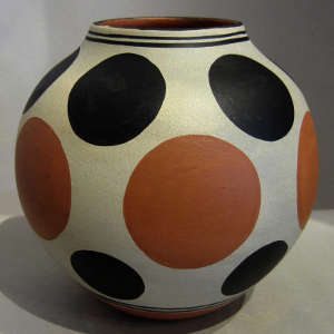 Dot design on a polychrome jar