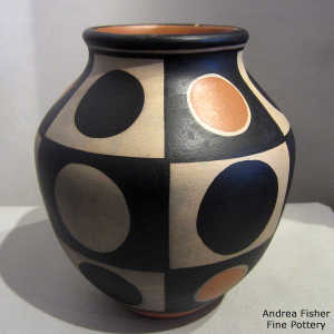 Geometric design on a polychrome jar