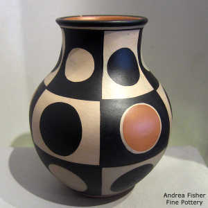 Geometric design on a polychrome jar