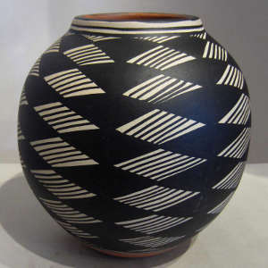 Geometric design on a polychrome jar