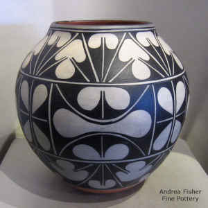Geometric design on a polychrome jar