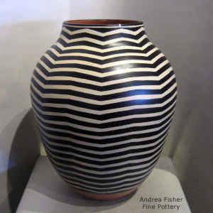 Geometric design on a polychrome jar