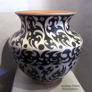 Geometric design on a polychrome jar