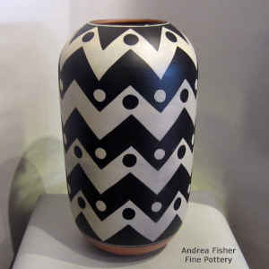 Geometric design on a polychrome jar