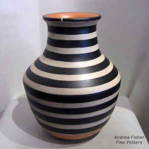 Stripe design on a polychrome jar