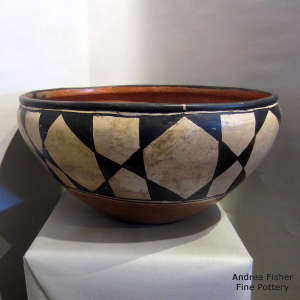 Geometric design on a large dough bowl