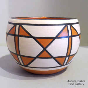 Geometric design on a polychrome jar