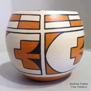 Geometric design on a polychrome jar