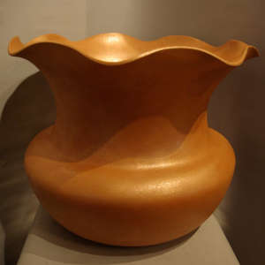 Grandmother jar in micaceous golden clay