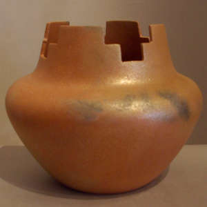 Prayer bowl in orange micaceous clay