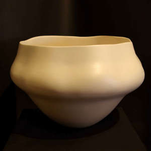 Organically shaped large white bowl