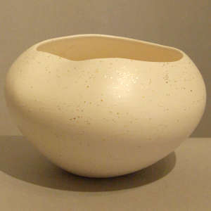 Organically shaped micaceous white jar