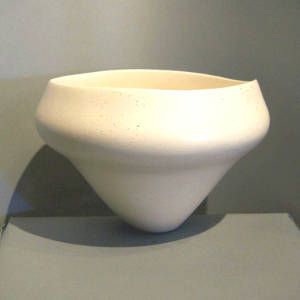 White micaceous organic bowl shape