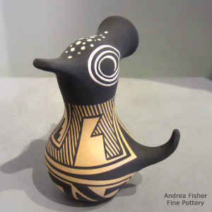 Geometric design on a polychrome duck pot