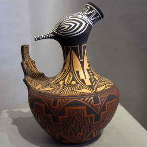 Traditional and contemporary designs on a duck pot